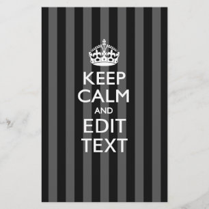 Papelaria Elegante MANTENHA A CALMA E o seu texto em listras