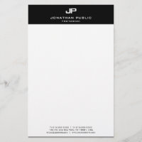 Elegante Moderno Modelo Branco E Preto Monograma