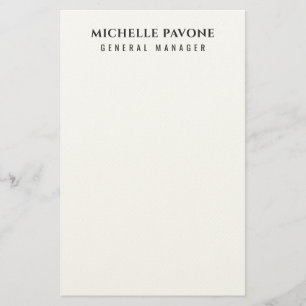 Papelaria Elegante Preto & Branco Simples Plano Profissional