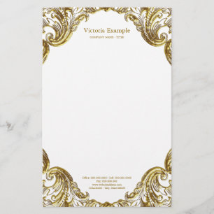 Papelaria Elegante Redemoinho Dourado Fantasia