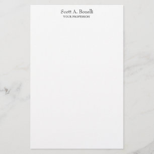 Papelaria Elegante Simples Branco Especial Único