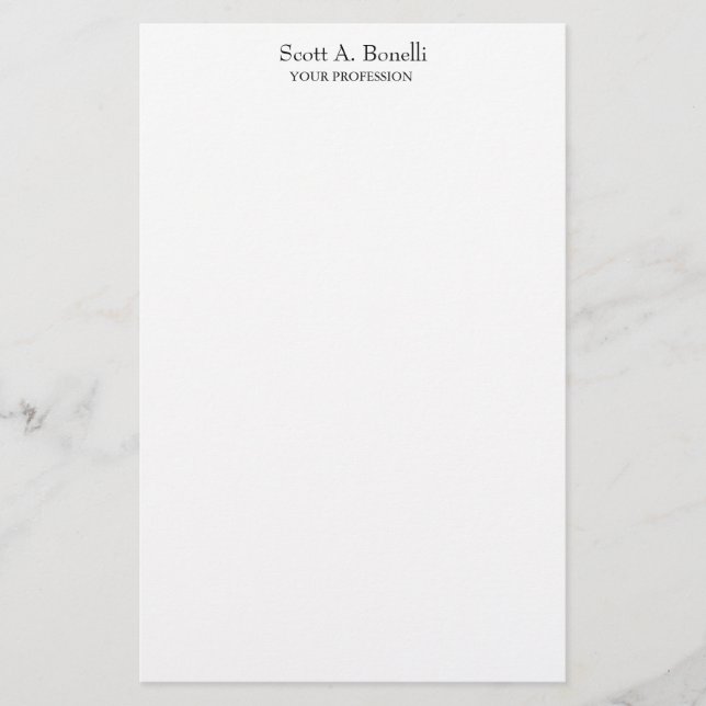 Papelaria Elegante Simples Branco Especial Único (Frente)