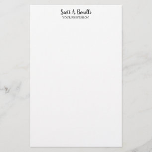 Papelaria Elegante Simples Branco Especial Único