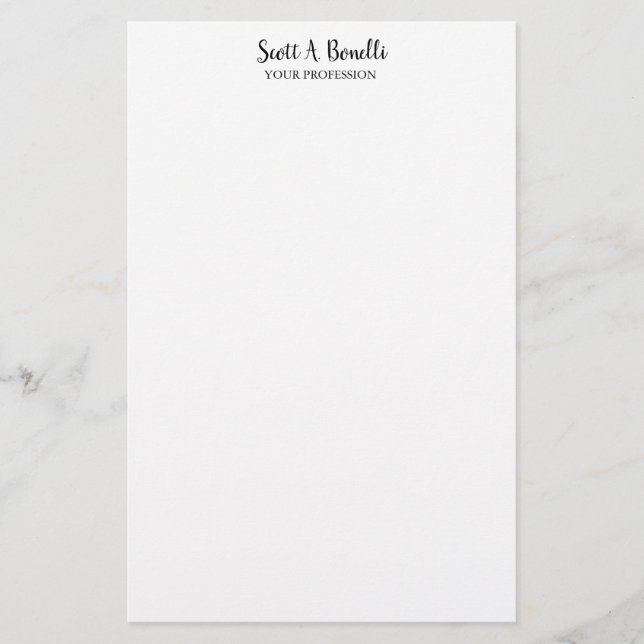 Papelaria Elegante Simples Branco Especial Único (Frente)