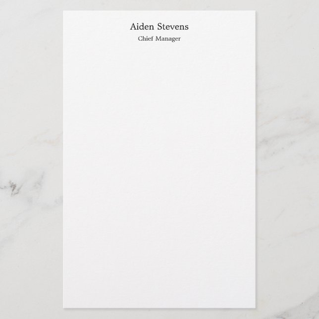 Papelaria Elegante Simples Branco Minimalista (Frente)