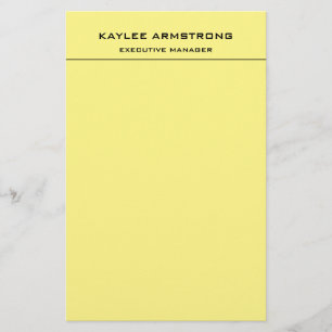 Papelaria Elegante Simples Profissional Plano Amarelo Claro