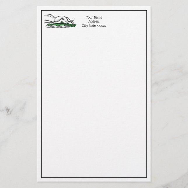 Papelaria Emblem de Tremor Greyhound com Crest Heráldica (Frente)