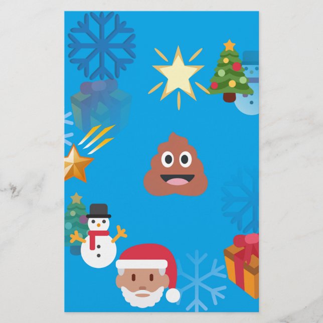 Papelaria emoji poop christmas (Frente)