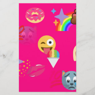 Papelaria emoji rosa quente