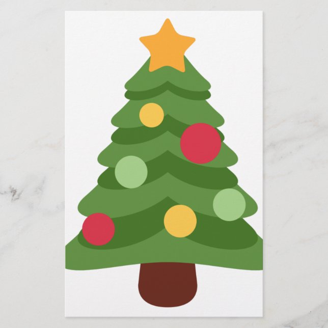 Papelaria emojis de árvore de natal (Frente)