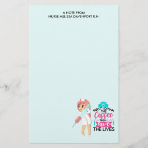 Papelaria Enfermeira Engraçada Dizendo com Grande Agulha hip