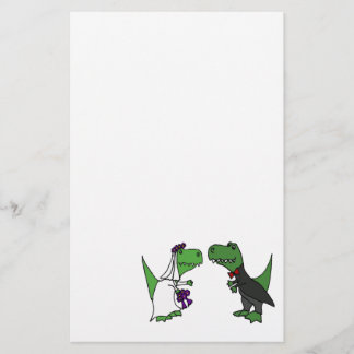 Papelaria Engraçado T-rex Dinossauro Noiva e Arte de Casamen