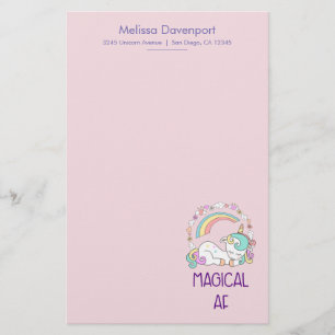 Papelaria Engraçado Unicorn Magical AF com Decoração Girly