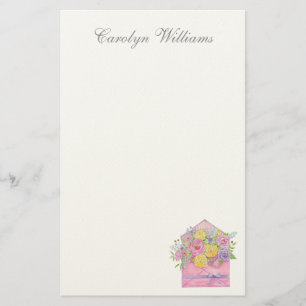 Papelaria Envelope Floral Rosa e Peônia