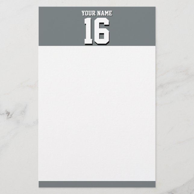 Papelaria Equipe Jersey de Cinzas de carvão (Frente)