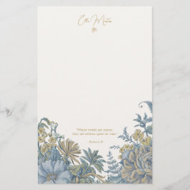 Papelaria Escoteiro Elegante Floral Personalizado Azul-Chic