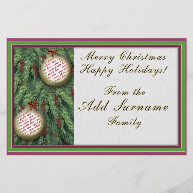 Papelaria Escrevendo de quadros de fotos de feriado (Frente)