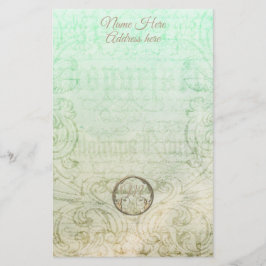 Papelaria Escrita vitoriana damasqueiro esverdeada