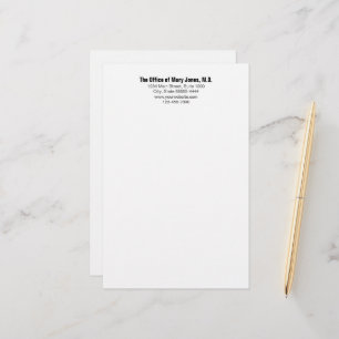 Papelaria Escritório do Doutor Telefone Negro e Branco e End