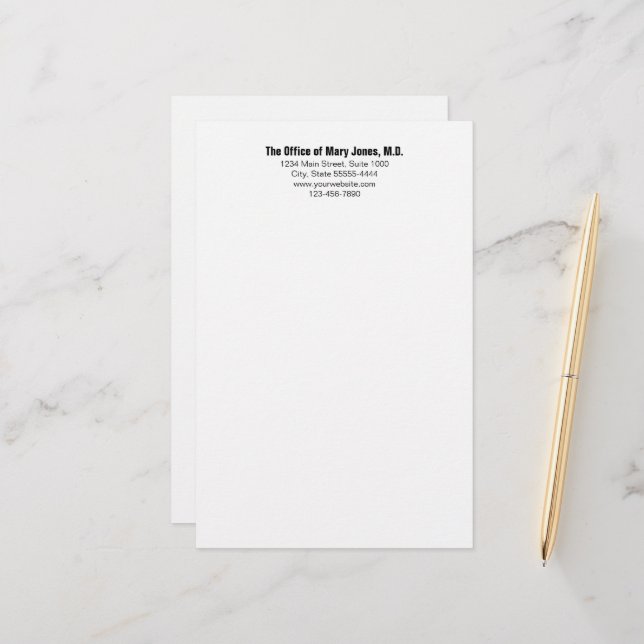 Papelaria Escritório do Doutor Telefone Negro e Branco e End (Frente/Verso In Situ)