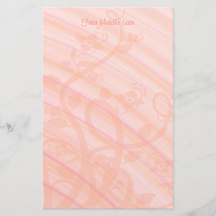 Papelaria Espirais cor-de-rosa Flores Personalizadas Modelo