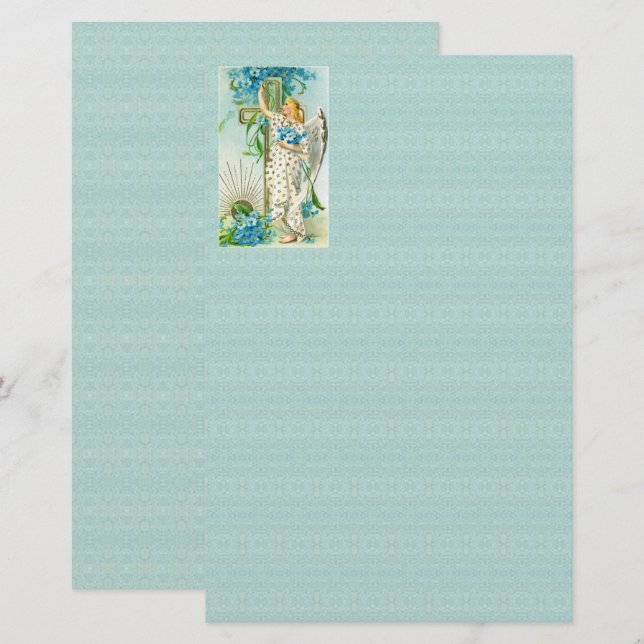 Papelaria Esqueça-Me Não Anjo Stationery (Frente/Verso)