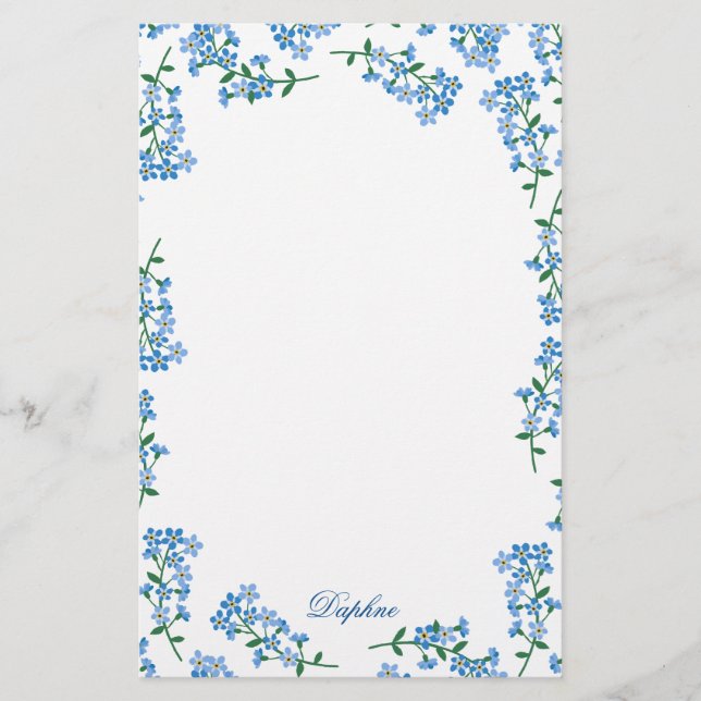 Papelaria Esquece-me Azul Não Frame (Frente)