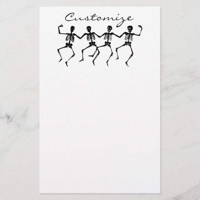 Papelaria Esqueletos o Dia das Bruxas Thunder_Cove da dança (Frente)