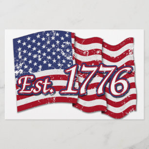 Papelaria Est. 1776 USA Flag - angustiado