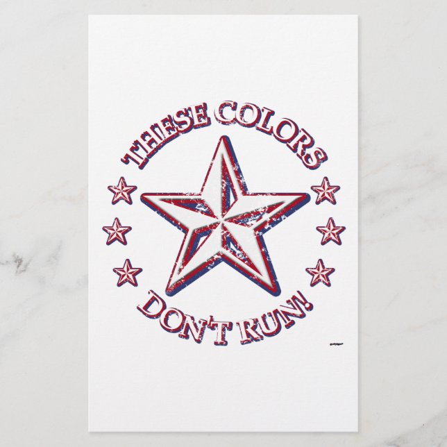 Papelaria Estas cores não correm! Estrela (Frente)
