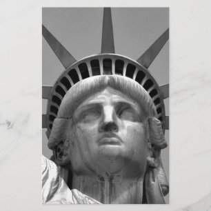 Papelaria Estátua da Liberdade Preto e Branco Nova York
