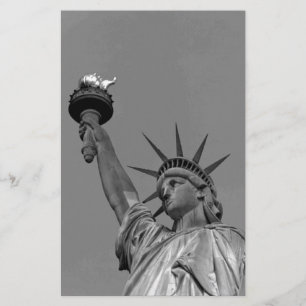 Papelaria Estátua da Liberdade Preto e Branco Nova York