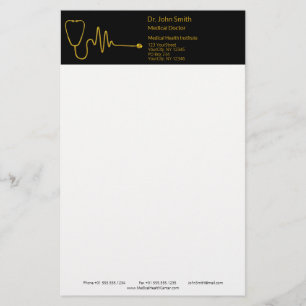 Papelaria Estetoscópio de Luxo ECG Onda EKG Linha Médico