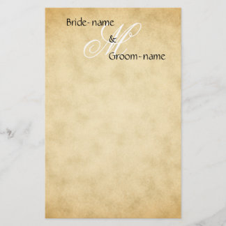 Papelaria Estilo de Vintagem do Monograma de Casamento Perso