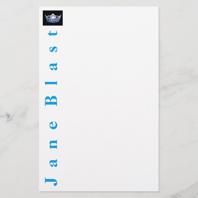 Papelaria Estilo Miss América — Papel Coroa — Turquesa/Wht (Frente)