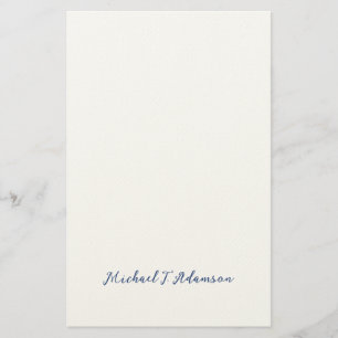 Papelaria Estilo Retro Elegante Nome Simples Branco Caligraf