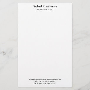 Papelaria Estilo Retro Elegante Simples Branco
