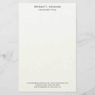 Papelaria Estilo Retro Elegante Simples Branco