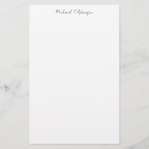 Papelaria Estilo Retro Elegante Simples Branco Caligrafia