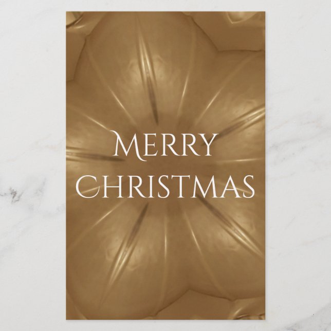 Papelaria Estrela de Caleidoscópio Marrom, Dourada Elegante (Frente)