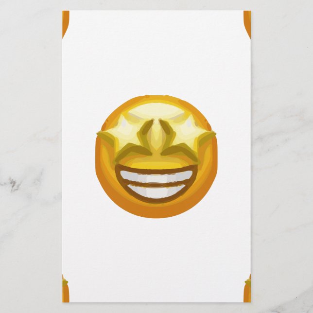 Papelaria estrela de olhos emoji (Frente)