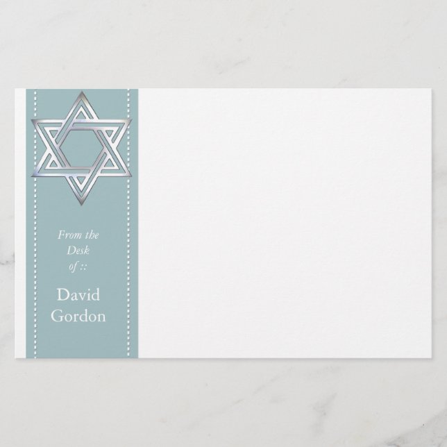 Papelaria Estrela Prateada de David/Jewish Personal Statione (Frente)