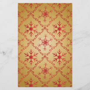 Papelaria Estrelas de Natal Vermelho na Dourada