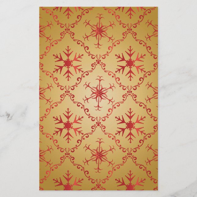 Papelaria Estrelas de Natal Vermelho na Dourada (Frente)