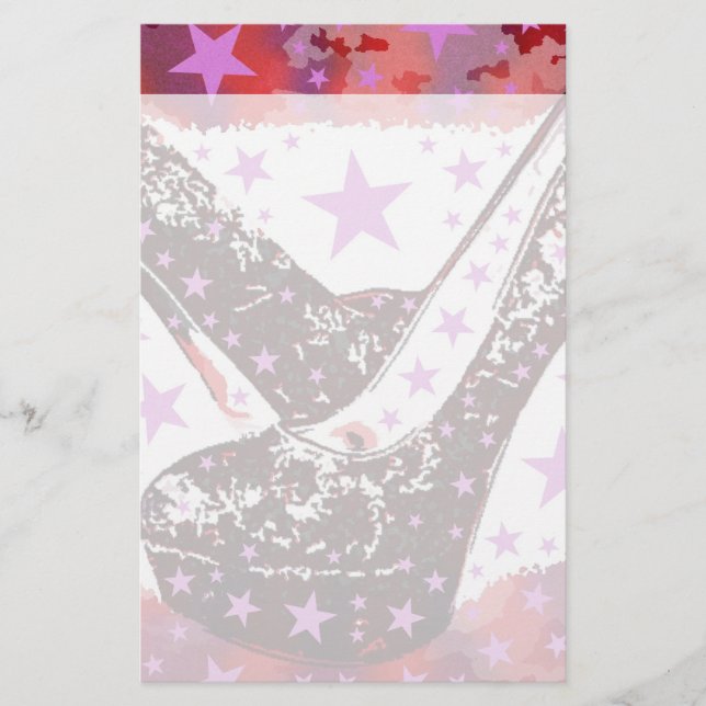 Papelaria Estrelas Glamourous Pink Roxo de Altos Cores (Frente)