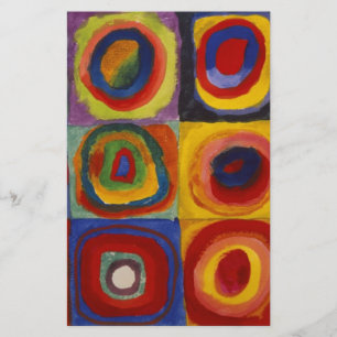 Papelaria Estudo de Cores de Quadrados Círculos
