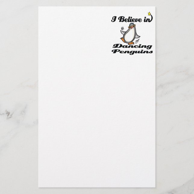 Papelaria eu acredito em pinguins dançantes (Frente)
