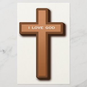 PAPELARIA "EU AMO DEUS" CRUZADO