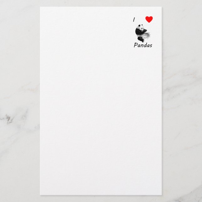 Papelaria Eu amo pandas (Frente)