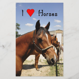 Papelaria "Eu amo papel de carta bonito do cavalo dos